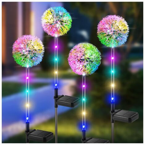 QAZQA Lampe Solaire Exterieur, 4 Pièces Lampe Solaire Pissenlit avec Changement de Couleur LED, Étanche Lampe Solaire Exterieur Jardin pour Pelouse, Balcon, Terrasse, Cour, Halloween Decoration Noel (1/5)