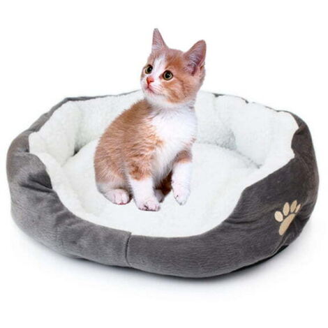 Coussin chaud en peluche pour lit de chenil pour animaux de compagnie pour chiots chats Pet Supplies Lit pour petit chien (couleur :gris, taille : 50 x 40 cm) (1/5)