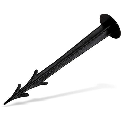 QAZQA Lot de 100 Piquets d'ancrage en Plastique Noir 12 cm résistants aux UV (1/5)