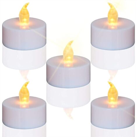 QAZQA Lot de 24 bougies LED Bougies CR2032 piles Bougies Unscented Bougie chauffe-plat sans flamme claire vacillante 100 + heures de lumière électrique (1/5)