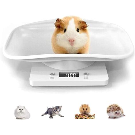 GROOFOO Balance Numérique pour Petit Animaux avec écran LCD, 4 Modes de Pondération,pour Animaux Chats Chiens Cochon d'Inde Hamster et La Cuisine Mesurant,Capacité Jusqu'à 10kg/22lb (1/5)