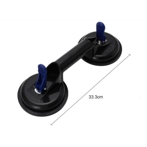 GROOFOO Ventouse Carrelage Vitrier Avec Double Ventouses De Fixation Poignée Ventouse Capacité De Levage De 100kg - Noire (1/5)