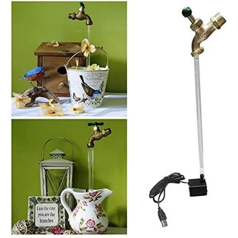Invisible Coulant Arrosoir Fontaine Yard Art Décoration Flottant Robinet Fontaine Magique Suspendu Robinet Ornements De Bureau pour La Maison Jardin Cour Décor (Un verte)