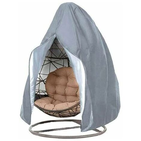 Housse de Fauteuil Suspendu Jardin en Oxford 210D Bâche de Chaise à œufs Imperméable Anti-UV/Vent Couverture de Protection pour Chaise de Patio Extérieur (115x190cm, Gris),600g (1/5)