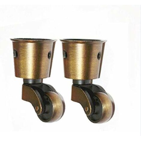 Lot de 2 roulettes universelles de type tasse massif haute capacité de charge pour meubles, costumes, lits (1/4)