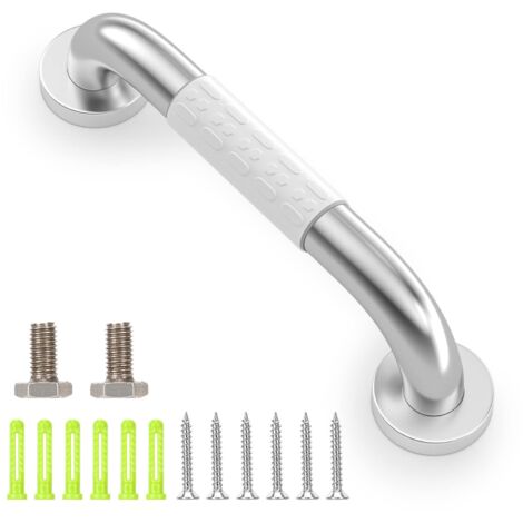 Barre D'appui WC, Poignée Baignoire de Sécurité,Barres D'appui de Salle de Bain en Acier Inox Murale, Poignée de Baignoire Antidérapante, Barre de Maintien Douche Pour Salle de Bain WC 30cm