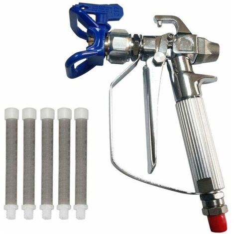 Airless Pistolet Peinture Haute Pression 3600 PSI + Buse Siège +5 x Airless Peinture Pistolet Filtre (1/4)