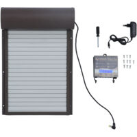 Eosnow Ouvre-porte automatique de poulailler à piles, avec minuterie pour canard d'oie, prise ue marron 100-240V