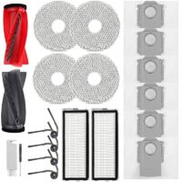 Accessoires pour Roborock Qrevo Curv, Qrevo Edge Aspirateur,2 Brosses Principales,2 Filtres HEPA,6 Sacs à Poussière,4 Lingettes,4