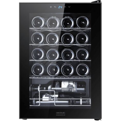 Cecotec 00122. Posizionamento dell'apparecchio: Libera installazione, Colore struttura: Nero, Trasparente, Colore interno: Nero. Capacità bottiglie: 20 bottiglia/bottiglie, Tipo di prodotto: Cantin... (1/5)