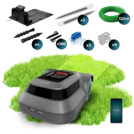 Cecotec Robot rasaerba a batteria per 500m2 Conga Grasshopper 500 Map Connected. Motore Digital Brushless, App, Taglio pulito, Pendenza massima 45%, Controllore lama dede Falciatura, Sensore pioggia d (1/4)