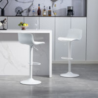 LINHOO Lot de 2 Tabourets de Bar Réglables Pivotants avec Dossier et Pied Métal