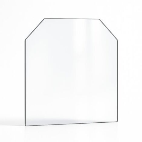 Vitre Austroflamm PALLAS - Verre 2 angles coupés pour poêle à bois - 480 x 429 mm (L1 x H1) - 4 mm