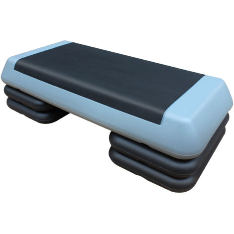 Stepper aérobic 76 cm, 4 rehausseurs, gris/noir, idéal pour fitness, entraînement jambes et cardio maison (1/5)