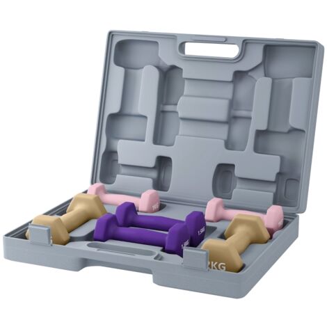 Ensemble d'haltères 6 pièces, acier 1-2 kg, parfait pour musculation, fitness et home gym à domicile (1/5)