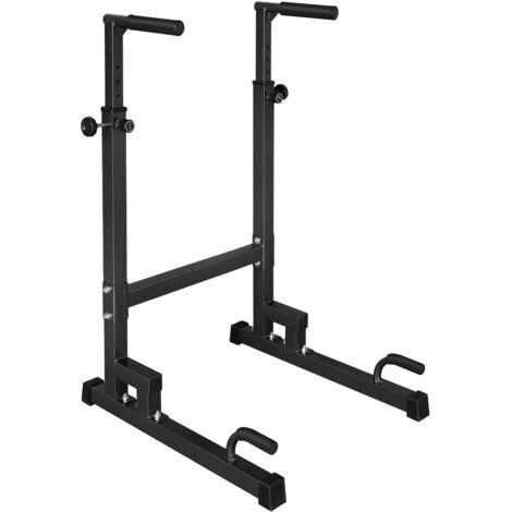 Support dips réglable, barres robustes avec poignée antidérapante, rack multifonction avec sécurité, parfait pour triceps et fitness intérieur/extérieur (1/5)