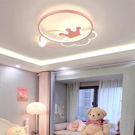 Pink Cloud LED Ceiling Light, 38W, Creative Design, 3 Lighting Modes for Children's Room, Living Room, Office (1/5)