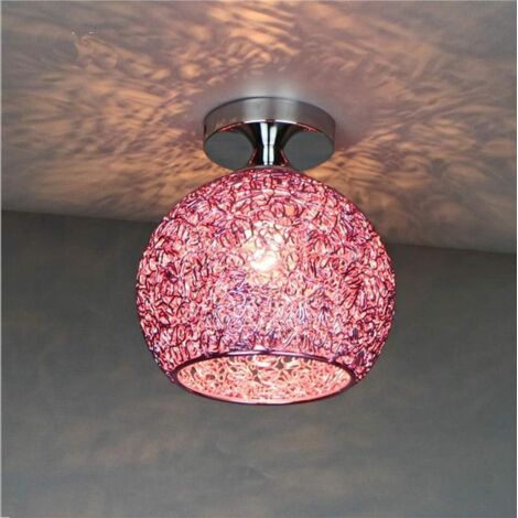 Modern pink aluminum ceiling pendant light, light fixture for bedroom, living room, hallway (bulb not included)