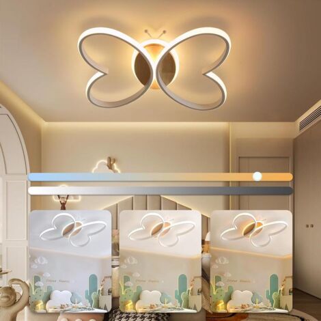 38cm LED Butterfly Ceiling Light for Children, Dimmable with Remote Control, Bedroom Ceiling Light (1/5)