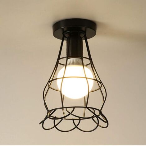 Vintage industrial metal cage ceiling light with flower design, retro loft/office/cafe ceiling light, decorative lighting (1/5)