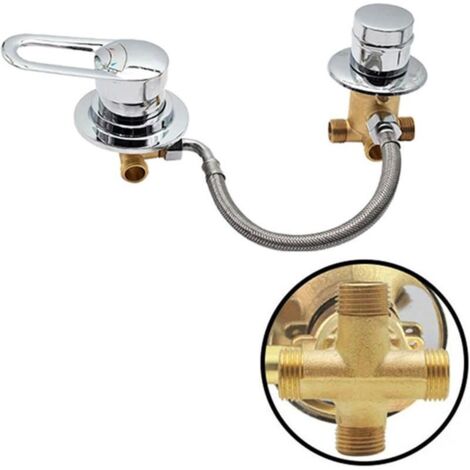 Solid brass 4-way shower faucet – Hot/cold water mixer for bath, shower and steam room (1/5)