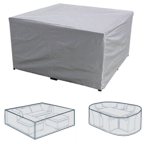 Silver outdoor garden furniture cover, 325x208x58 cm, waterproof, UV-resistant and dustproof (1/5)