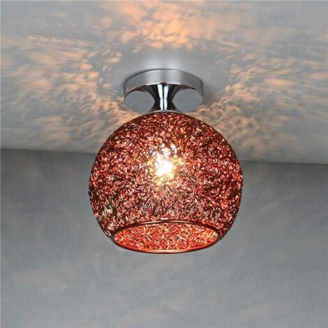 Modern brown aluminum ceiling pendant light, light fixture for bedroom, living room, hallway (bulb not included) (1/5)