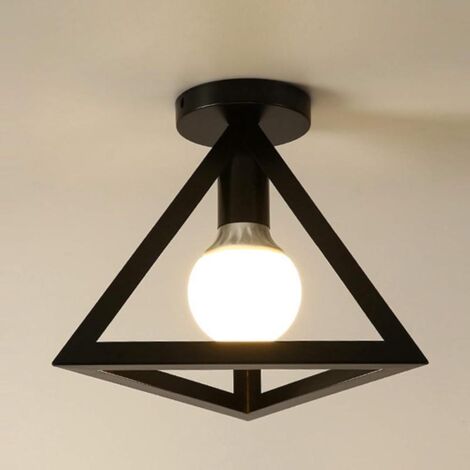 Vintage industrial triangular metal cage ceiling light, retro loft office cafe ceiling light, decorative lighting (1/5)
