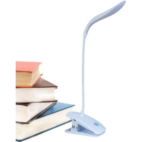 Lampe de Bureau LED à Pince 3 Niveaux Intensité Étudiant Étude Rechargeable Double Usage (1/5)
