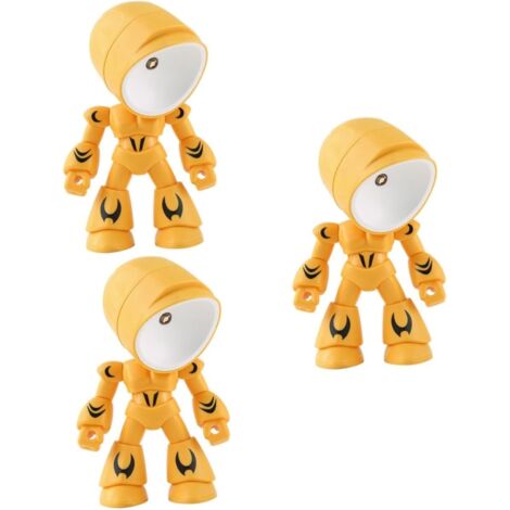 Lot 3 Lampes Bureau LED Rotatives Robot Mini Décoration Chevet Bureau (1/5)