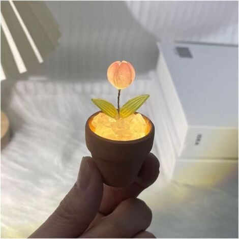 Lampe Tulipe Mini DIY 1 Fleur Décoration Romantique Bureau Chambre (1/5)