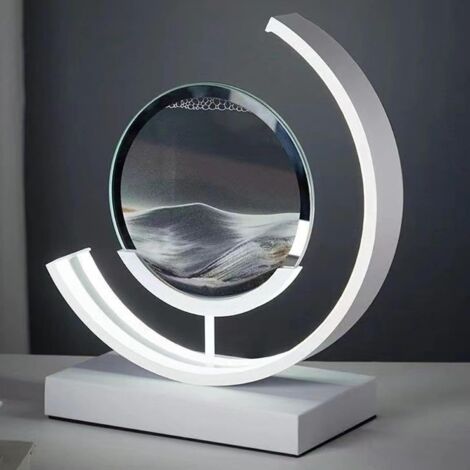 Lampe LED 3D Sable Noir Image Lumineuse Mobile Décoration Bureau Salon Cadeau (1/5)