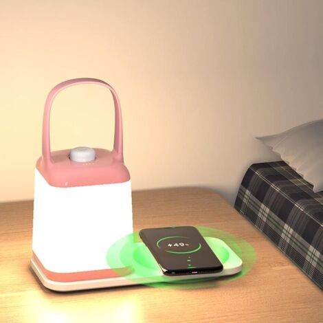 Lampe de Chevet LED Rose Sans Fil Rechargeable 10W Intensité Variable Portable (1/5)