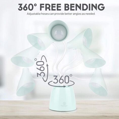 Lampe de Bureau LED Enfant Verte 24 LED 3 Niveaux Intensité Réglable USB Rechargeable (1/5)