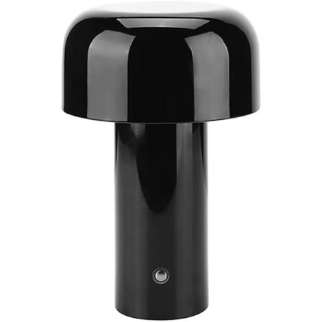 Lampe Champignon LED Noire Sans Fil Rechargeable Tactile 3 Niveaux Bureau Chambre (1/5)