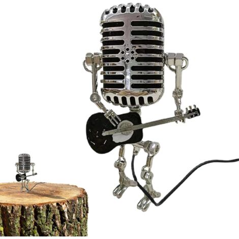 Lampe de Bureau Vintage Microphone Guitare Tactile Variateur Décoration (1/5)