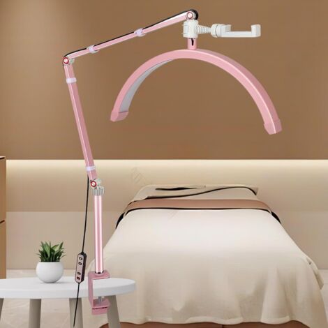 Lampe LED Demi-Lune Extension Cils 3000K-6000K Support Téléphone Réglable