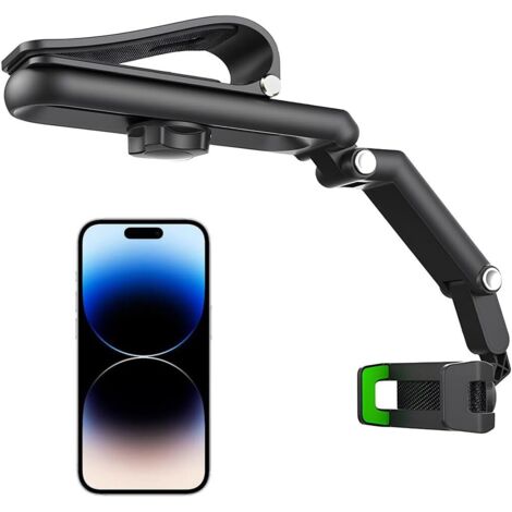 Support téléphone voiture pare-soleil rétroviseur, support rotatif rétractable 360°