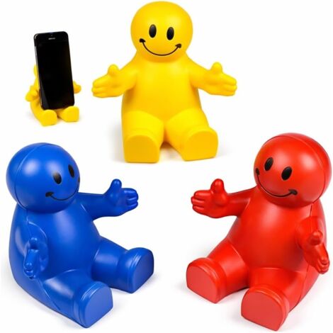Lot 3 supports téléphone silicone sourire, support bureau flexible antidérapant universel (1/5)