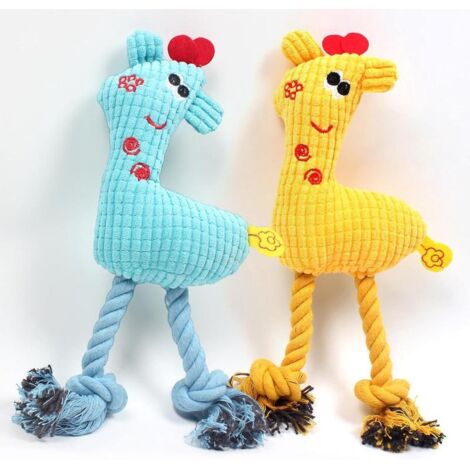 Lot 2 jouets chien peluche cerf, couineur interactif petites tailles (1/5)