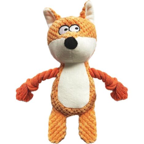 Jouet chien renard peluche couineur, résistant chiot petit chien (1/5)