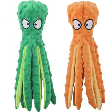 Jouet chien poulpe peluche couineur, résistant petite taille (1/5)
