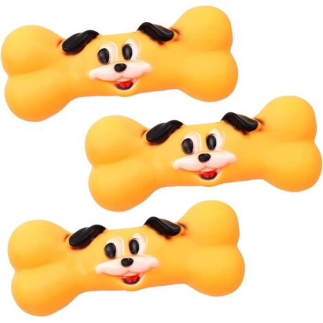 Lot 3 jouets chien couineur, peluche anti-ennui interactif (1/5)
