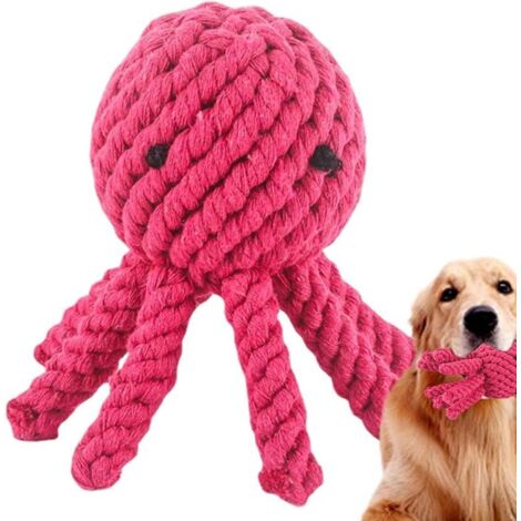 Jouet chien pieuvre corde coton, mâcher interactif chiot (1/5)