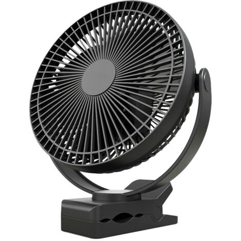 Ventilateur pince USB 20 cm, rechargeable rotation 720° 4 vitesses portable