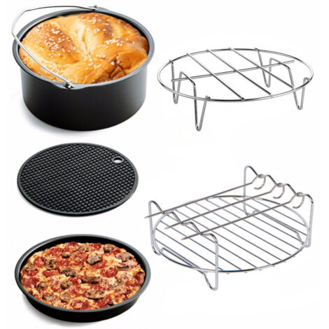 Kit 5 accessoires friteuse air 15 cm, pizza grillades cuisson complète (1/5)