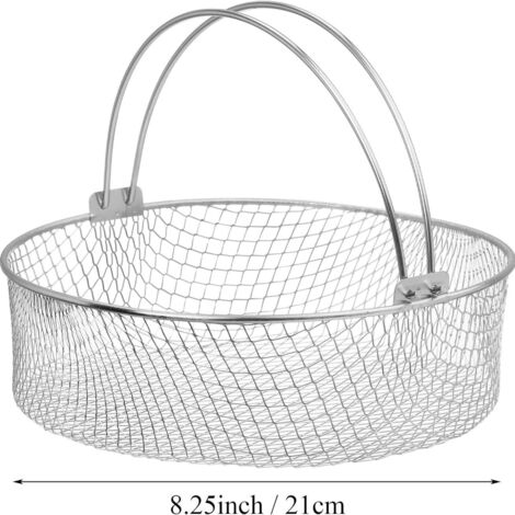 Panier friteuse air acier inoxydable avec grille, accessoire cuisson durable (1/5)