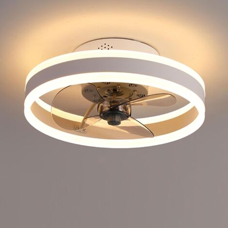 Ventilateur plafond LED 48 W, télécommande 6 vitesses silencieux design moderne (1/4)
