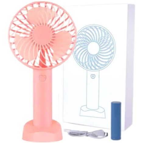 Mini ventilateur USB rechargeable 3 vitesses, ventilateur portable avec base stable (1/5)