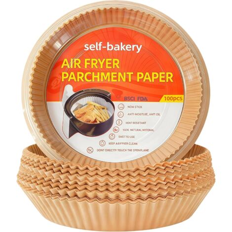 100 feuilles papier cuisson friteuse air, antiadhésif résistant huile jetable (1/5)